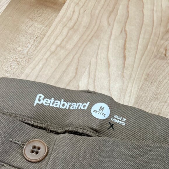 Betabrand Classic Dress Pants Yoga Pants Straight Tan Size Medium Petite - Picture 7 of 9